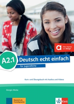 DEUTSCH ECHT EINFACH! A2.1 KB+ÜB AUDIOS+VIDEOS resmi